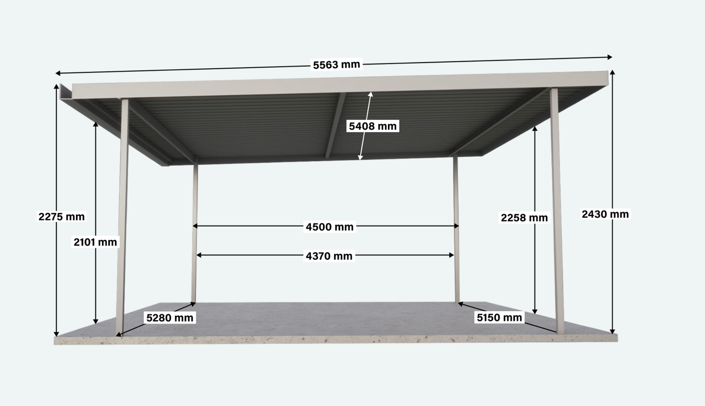 Free standing Car Patio Double Carport Structure