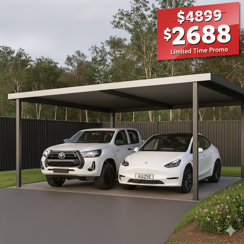 Free standing Car Patio Double Carport Garage