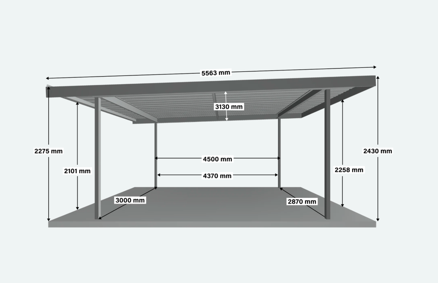 Carport Kit Galvanised COLORBOND Metal Solid Garage Skillion Roof Steel Australian Made